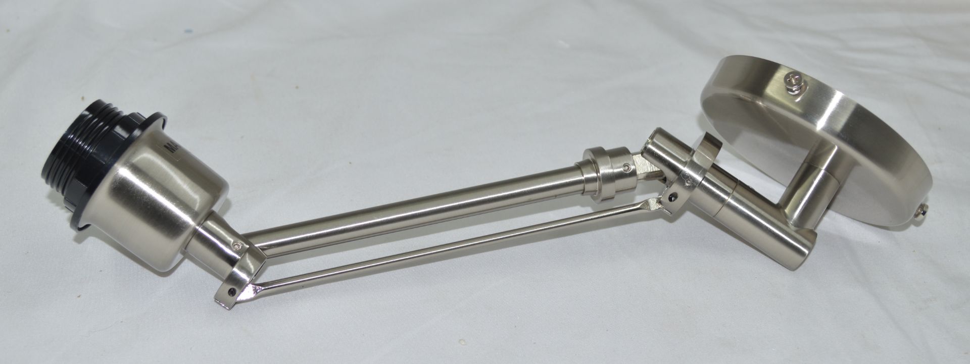 Pair of 'Angle' Luxury Adjustable Steel Wall Light with a Brushed Nickel Finish - Unused - Image 4 of 12