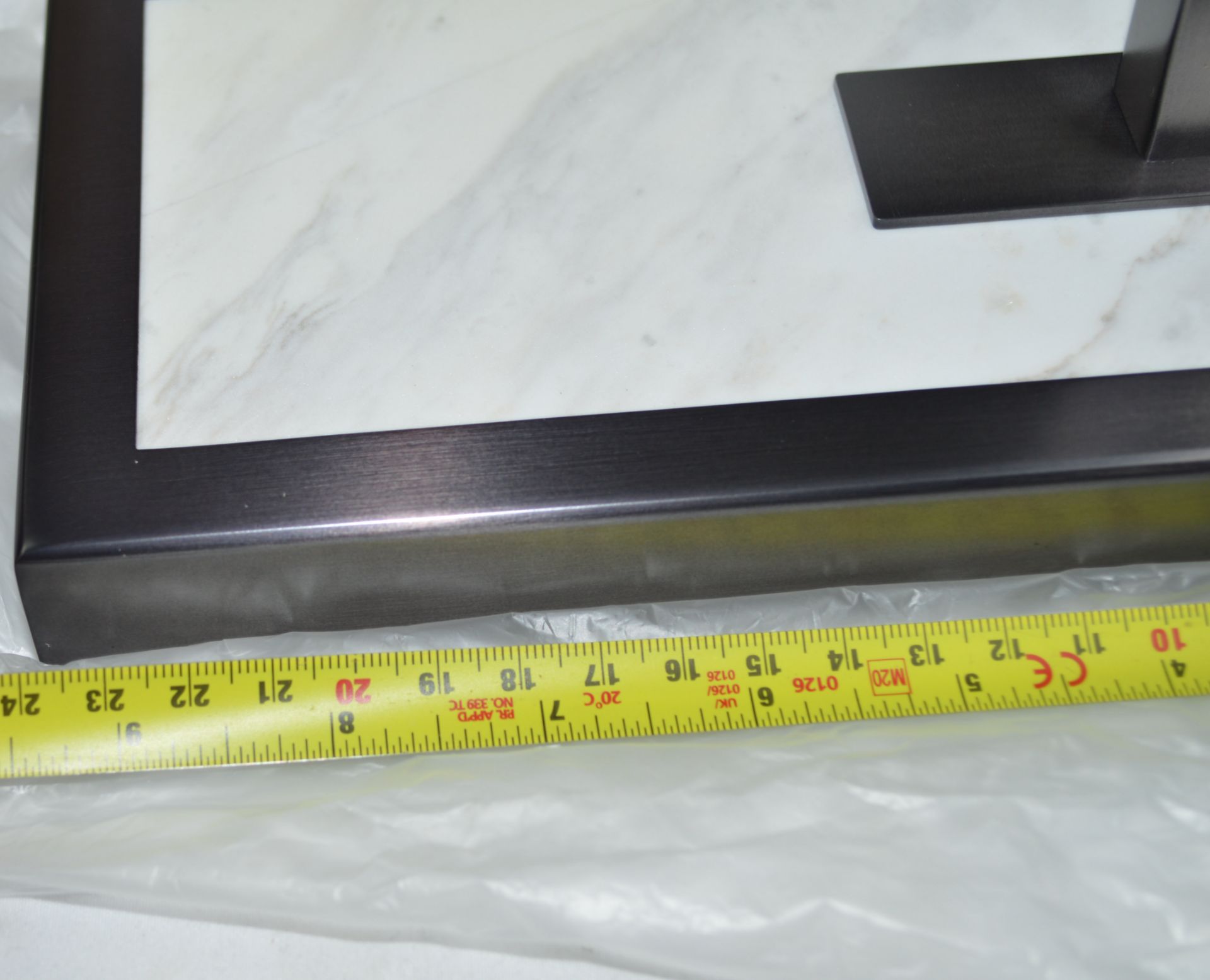 1 x CHELSOM 'Rock' Luxury Wall Light Finished In Black Bronze Metalwork with Natural Stone Back - Image 7 of 12
