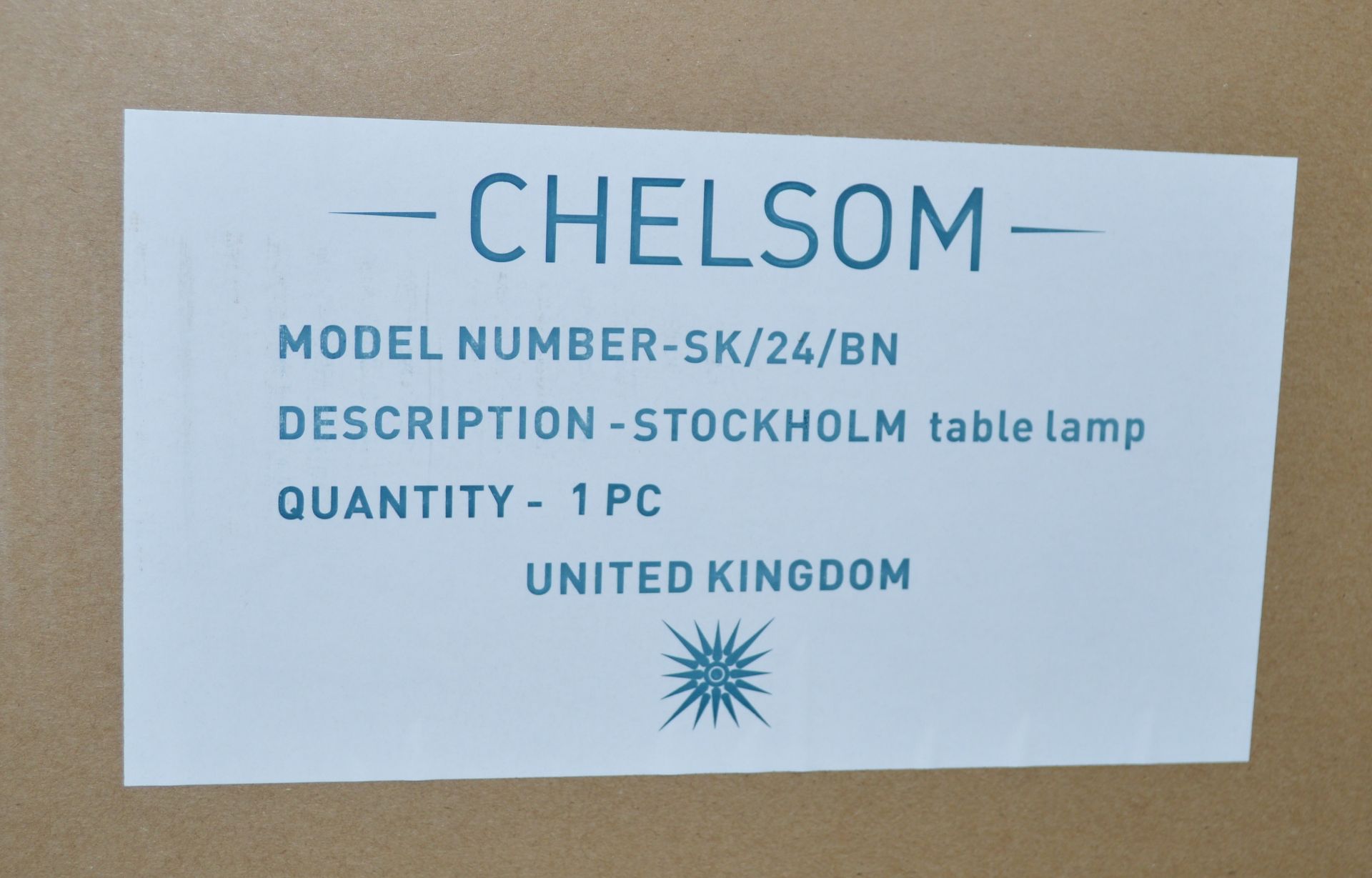 1 x CHELSOM 'Stockholm' Luxury Curved Brass & Glass Table Lamp in a Brushed Nickel Finish - Image 6 of 11