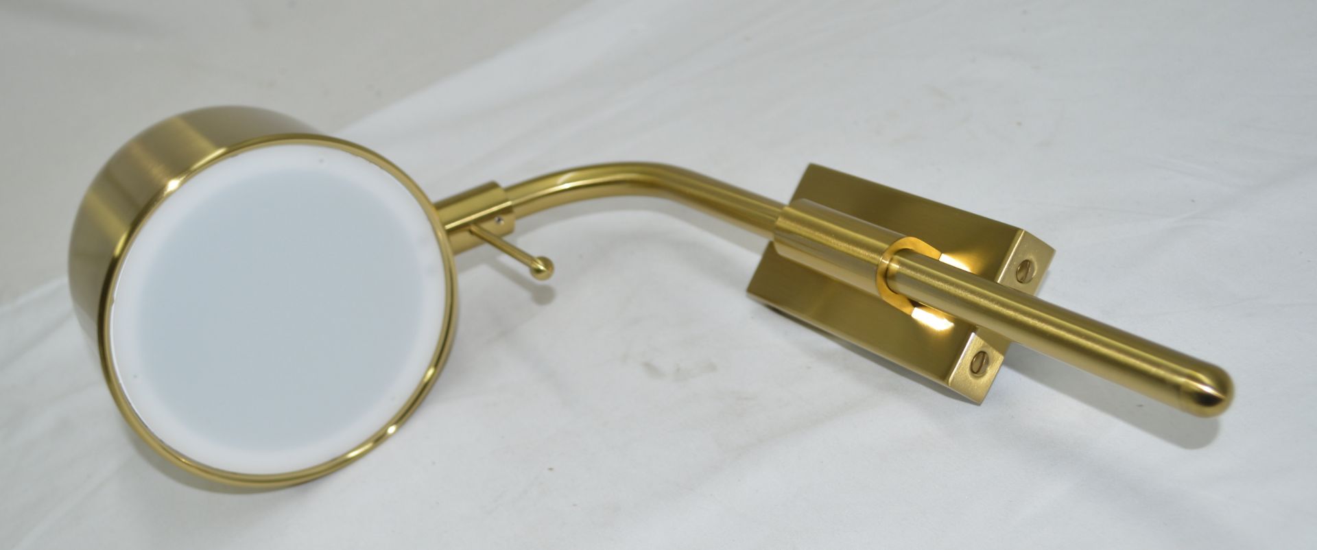 Pair of 'Lume' Luxury Wall Lights in a Brushed Brass with Opal Acrylic Diffuser - Ref: LM/2/ - Image 10 of 12