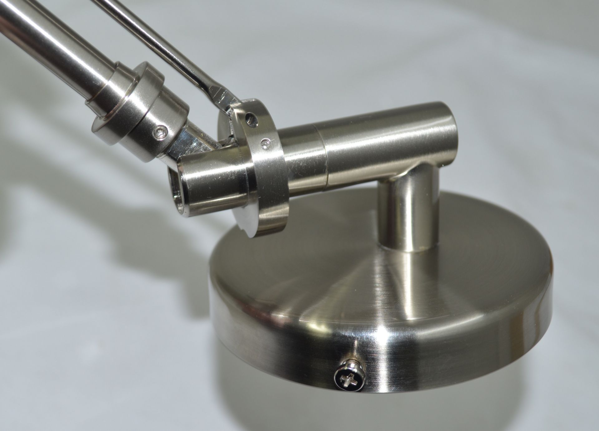 Pair of 'Angle' Luxury Adjustable Steel Wall Light with a Brushed Nickel Finish - Unused - Image 3 of 12