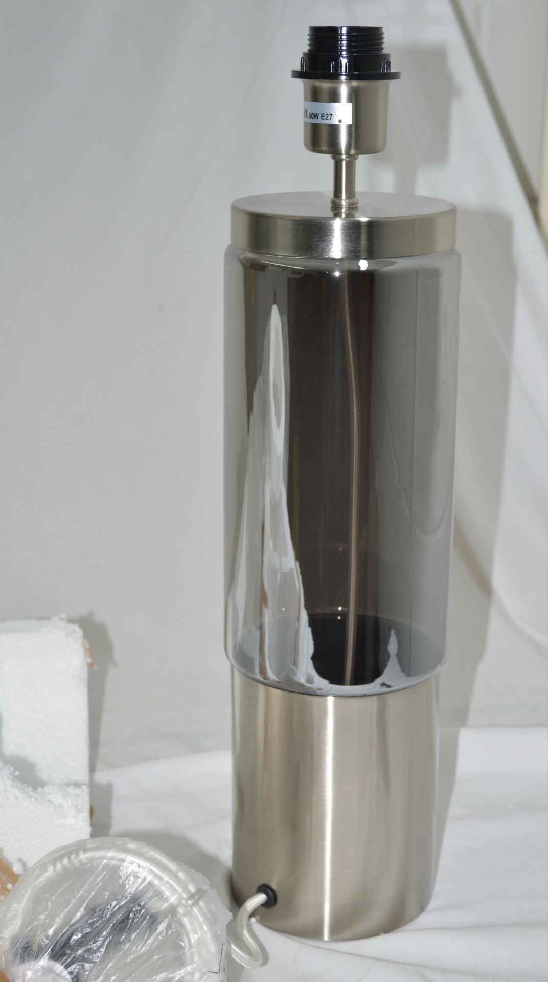 1 x CHELSOM 'Stockholm' Luxury Brass & Glass Table Lamp in a Brushed Nickel Finish - Ref: SK/27/BN/ - Image 2 of 13