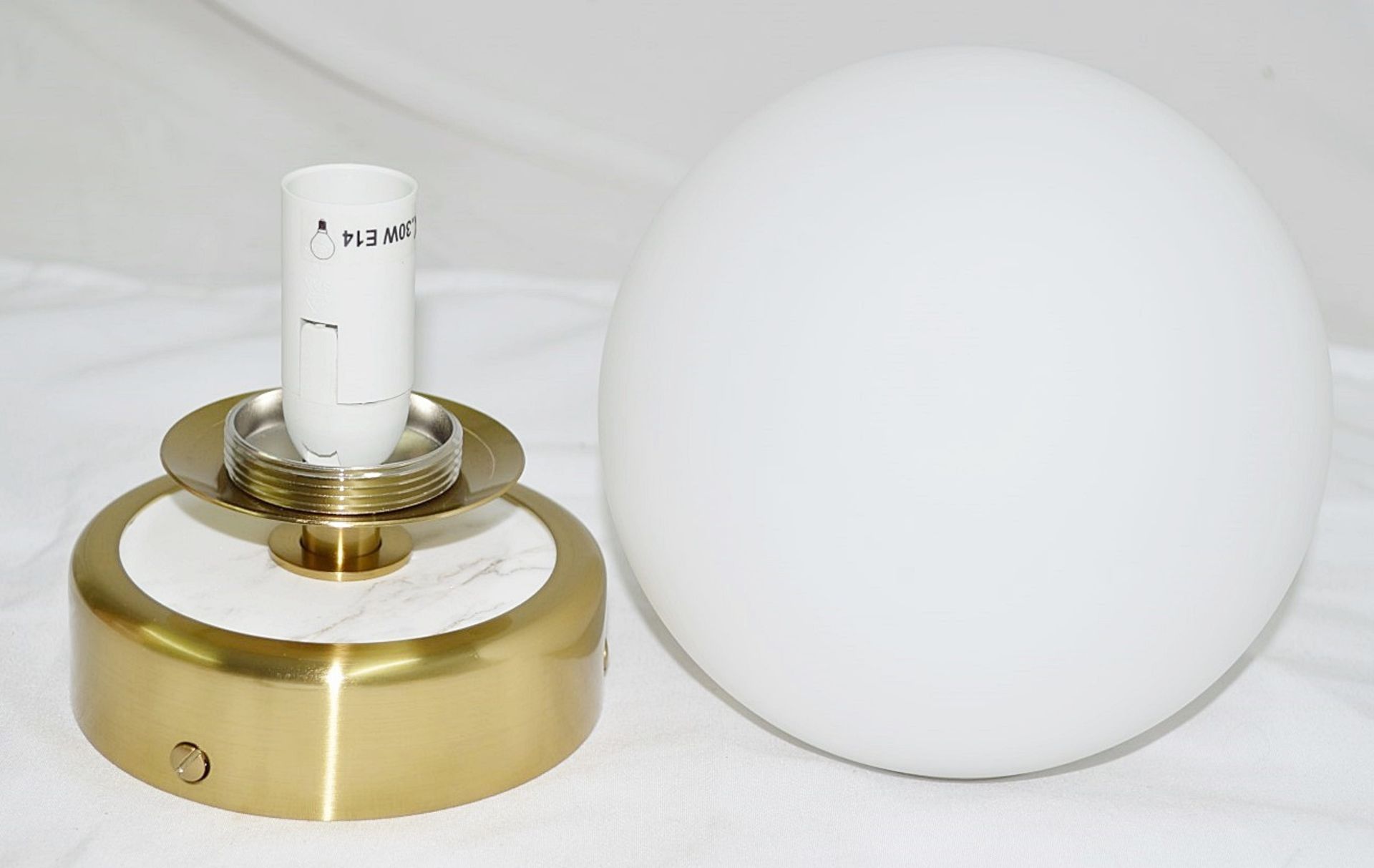 Pair of 'Lunar' Luxury Steel Wall Washer Light Fittings in a Brushed Brass Finish - Image 7 of 17
