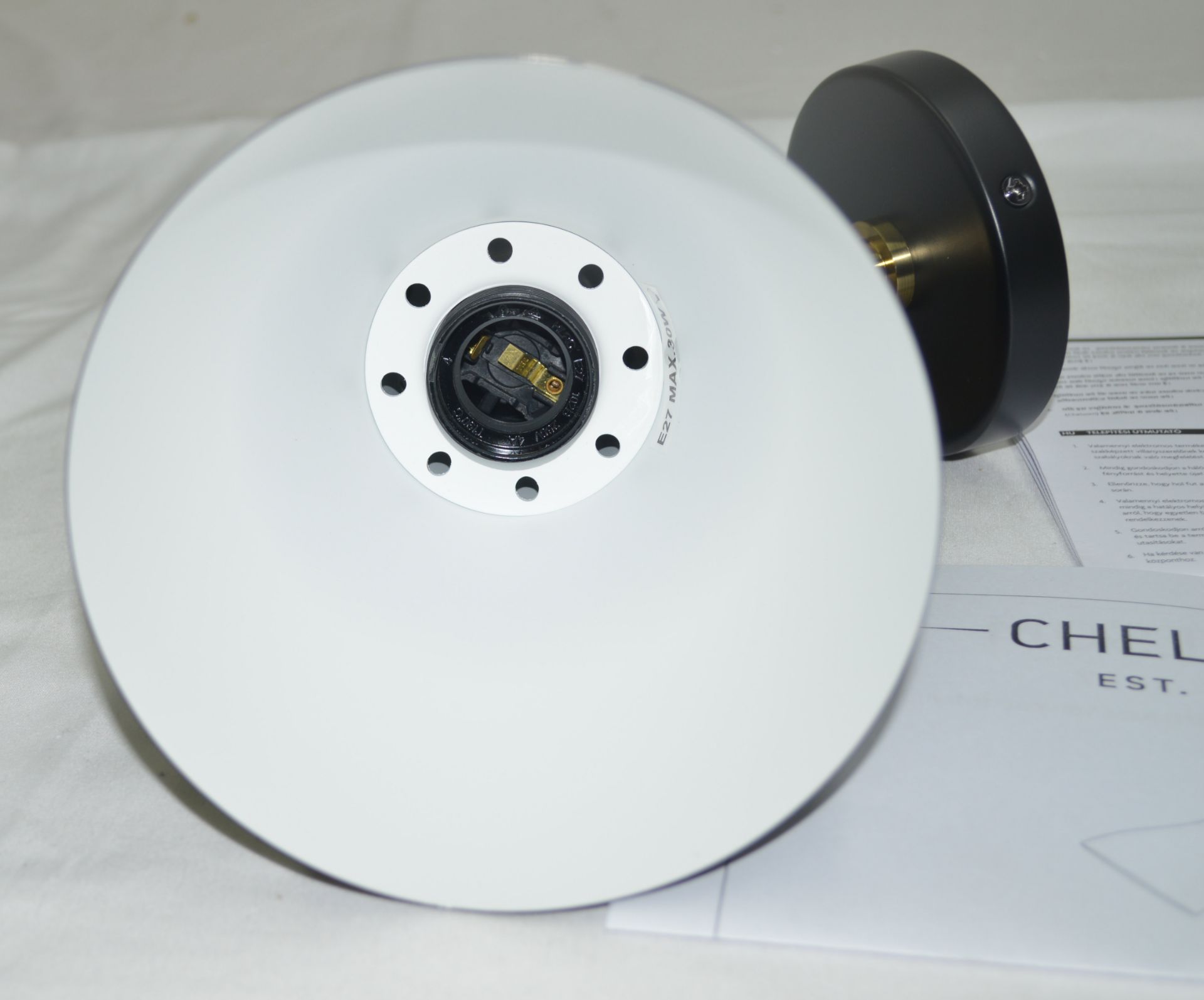 Pair of 'Chiswick' Luxury Adjustable Wall Lights In Black With Brushed Brass Details - - Image 6 of 12
