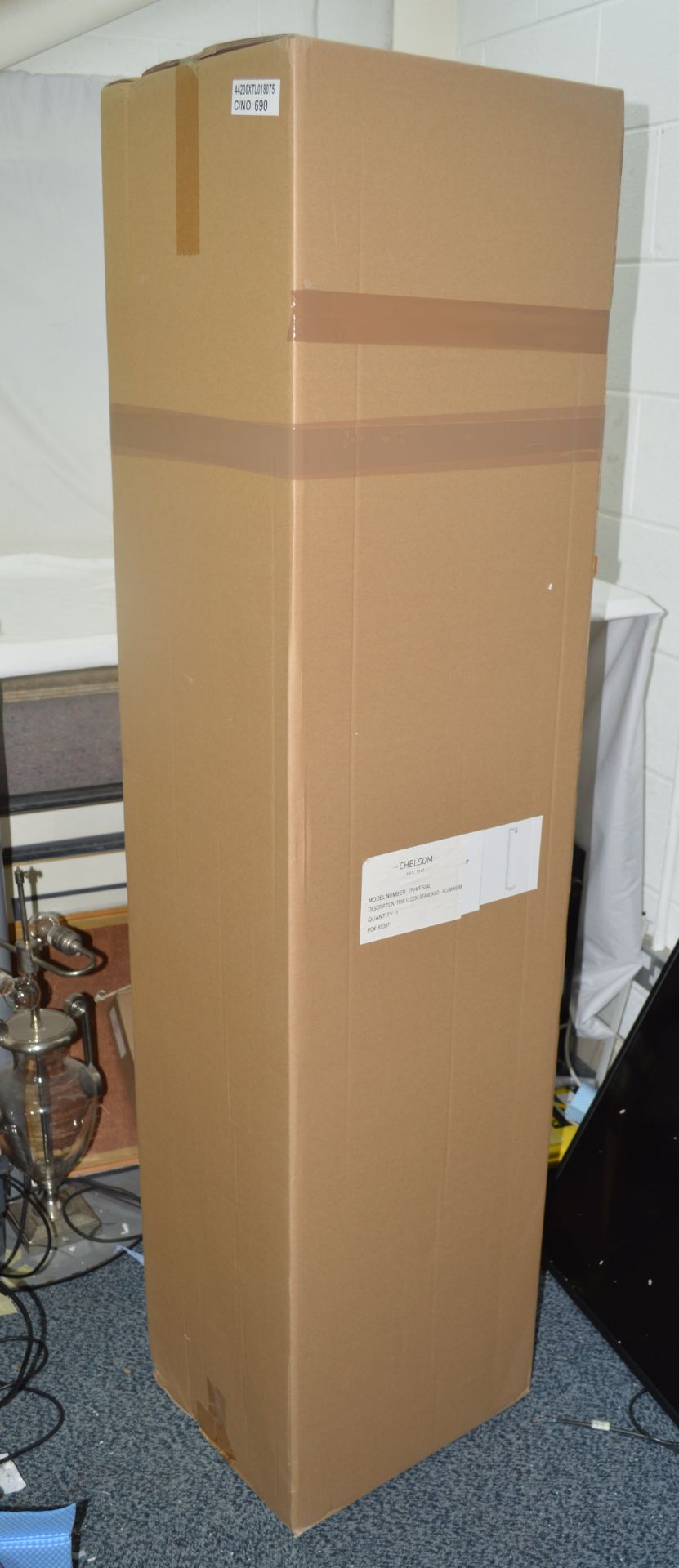 1 x CHELSOM 'Trip' Luxury Freestanding Steel Floor Lamp with an Aluminium Finish - Ref: TR/4/FS/AL/ - Image 10 of 13