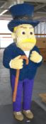 1 x Large 7ft Lego Brick Sculpture of a Cartoon Style Gentleman Character with a Steel Platform