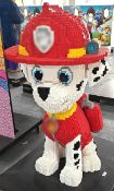 1 x Large 4.2ft Lego Brick Sculpture of a Cartoon Style Fire Fighter Rescue Puppy with Platform