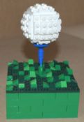 1 x Bespoke Lego Golf Set Depicting a Golf Ball on a Tee on Rugged Terrain