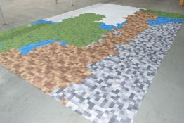1 x Huge 13ft x 20ft Children's Fabric Pixelated Terrain Play Mat for Interactive Lego Play Sets