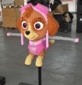 1 x Large 5.9ft Lego Brick Sculpture of a Cartoon Style Flying Rescue Puppy with Platform