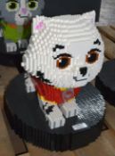 1 x Plastic Brick Sculpture of a Cartoon Style Naughty Kitten - Constructed with Genuine Lego Bricks