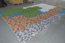 1 x Huge 15ft x 10ft Children's Fabric Pixelated Terrain Play Mat for Interactive Lego Play Sets
