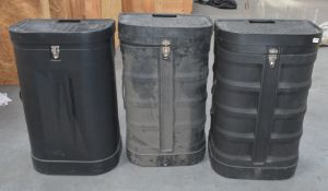 3 x Wheeled Transport Carry Cases - Dimensions: H97 x W61 x D39 cms