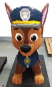 1 x Large 4.5ft Lego Brick Sculpture of a Cartoon Style Police Officer Rescue Puppy with Platform