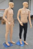 2 x Male Manniquins - Approx 6ft Tall