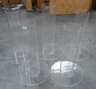 5 x Acrylic Floor Standing Tubes - Previously Used Holding Lego Bricks