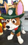 1 x Large 3.9ft Lego Brick Sculpture of a Cartoon Style Chihuahua Rescue Puppy with Platform