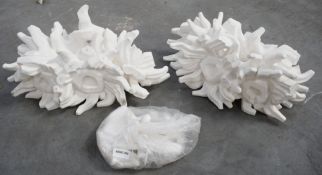 2 x Abstract Sculptures Featuring a Dense Cluster of Organic, Branching Forms with Fuid, Curvilinear