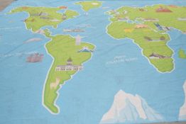 1 x Huge 13ft x 20ft Children's Fabric World Map Play Mat for Interactive Lego Play Sets