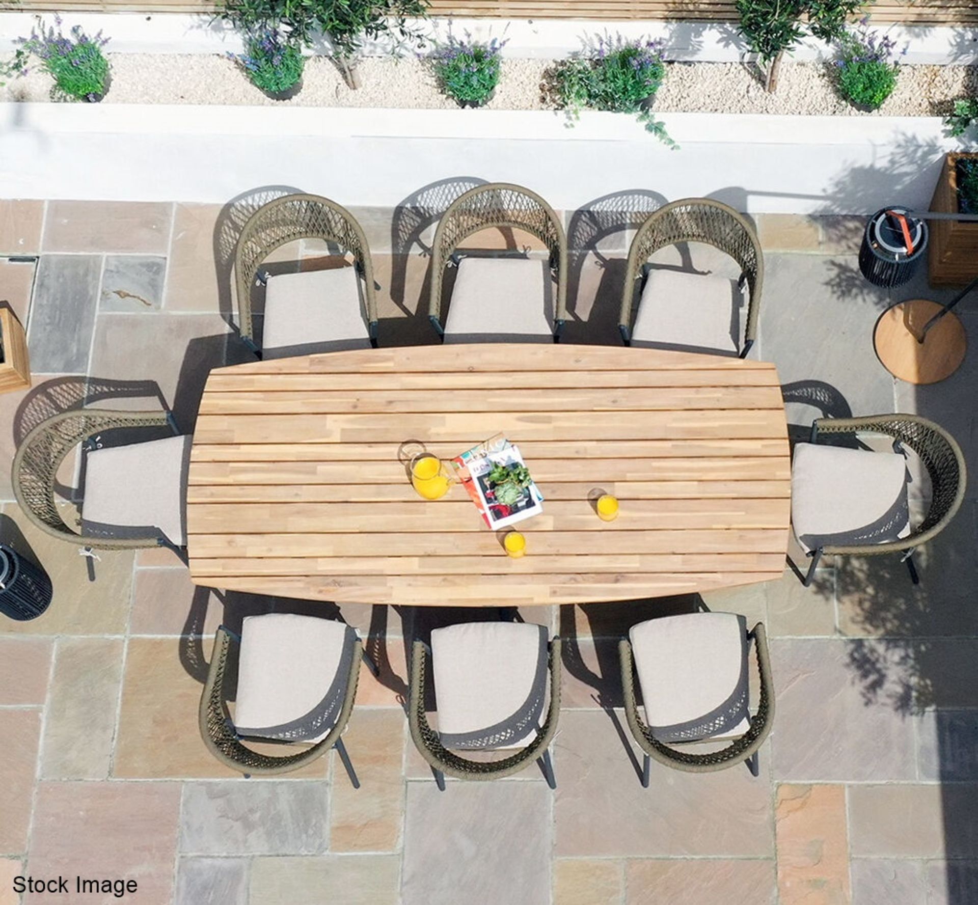 1 x MAZE 'Bali' Rope Weave 8-Seat Oval Dining Set - Original Price £2,699 - Image 20 of 21