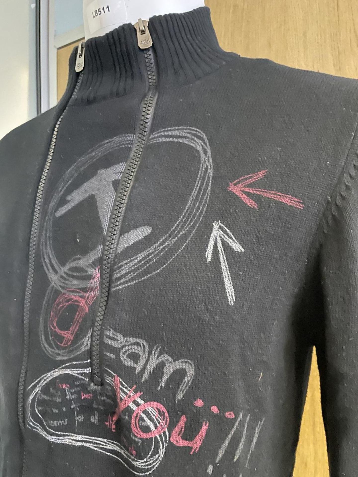 1 x DESIGUAL Medium Black Cotton Full-zip Knitted Sweater Jacket - Ref: LB511 - CL1020 - NO VAT ON - Image 6 of 15