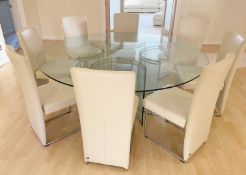 1 x Gallotti & Radice Designer Round 8-Person Glass Dining Table *More Details To Follow*