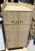 1 x Light Oak Commercial Littre Bin with Tray Holder and Concealed Waste Bin - Suitable for Cafes