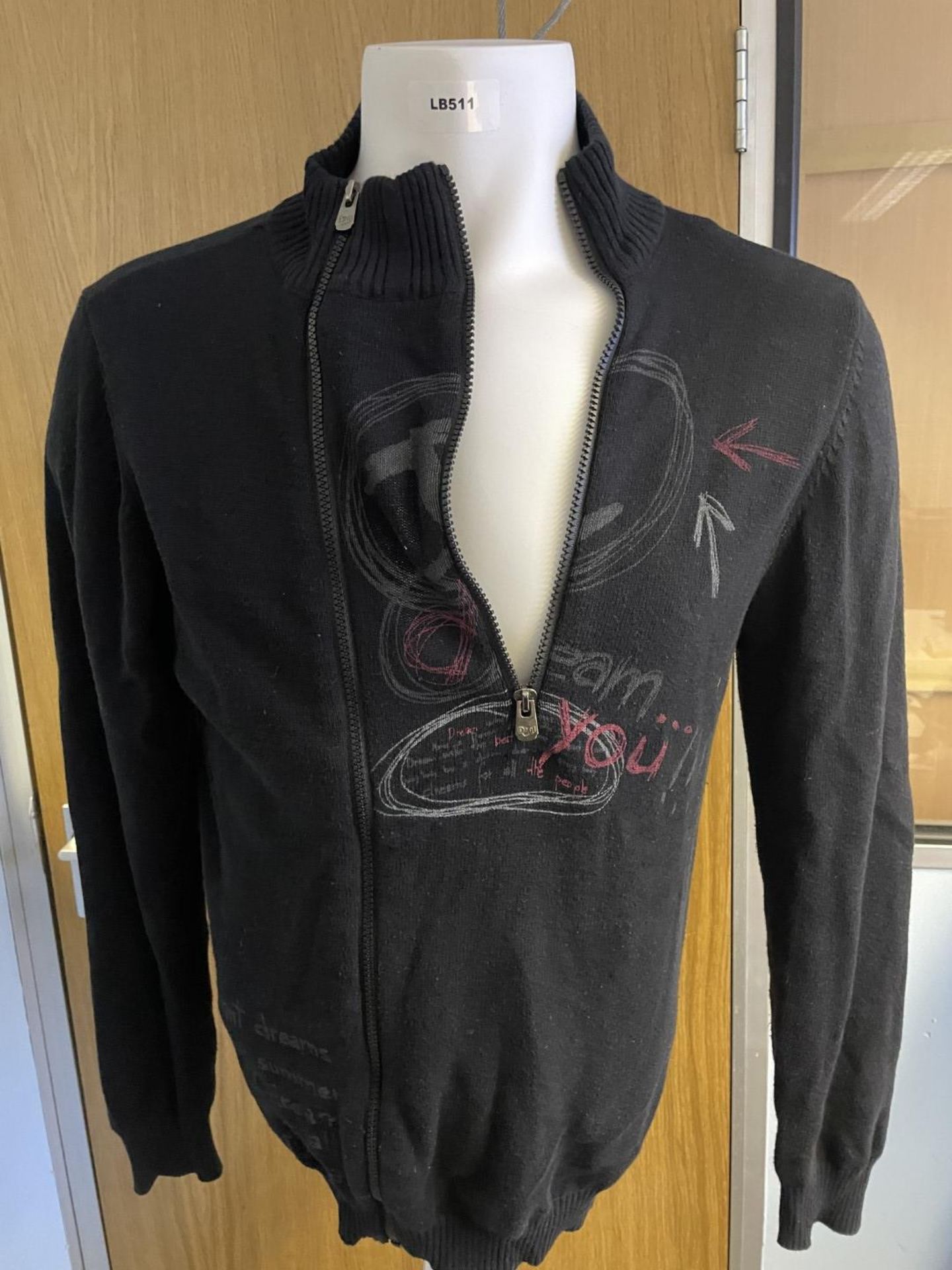 1 x DESIGUAL Medium Black Cotton Full-zip Knitted Sweater Jacket - Ref: LB511 - CL1020 - NO VAT ON - Image 13 of 15