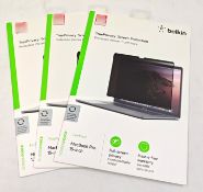 3 x BELKIN Screenforce Trueprivacy Screen Protector For Macbook Pro 15-Inch - RRP £209.97 - Ref: