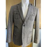 1 x DESIGUAL Men’s Graphic Embroidered Blazer – Original Value £300.00 - Size EU50 / UK40 (Medium) -