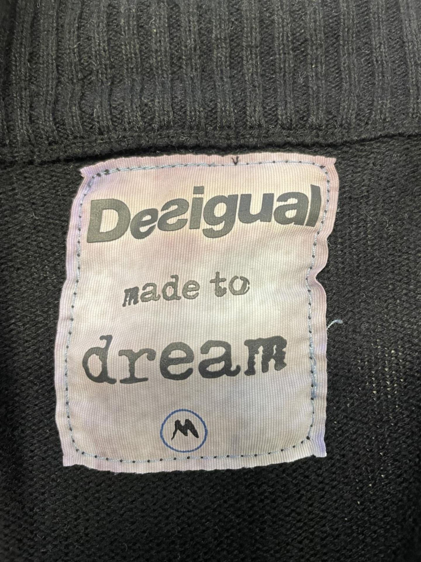 1 x DESIGUAL Medium Black Cotton Full-zip Knitted Sweater Jacket - Ref: LB511 - CL1020 - NO VAT ON - Image 4 of 15