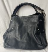 1 x Ladies Leather Handbag in Black with a Cream Suede Lining - Ref: LB636 - CL1020 - NO VAT ON
