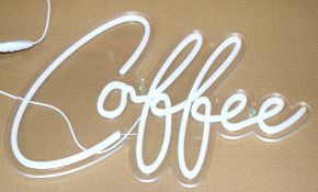 1 x Neon Style COFFEE Wall Light - Suitable for the Home or Coffee Shops - Approx Size: 41 x 30