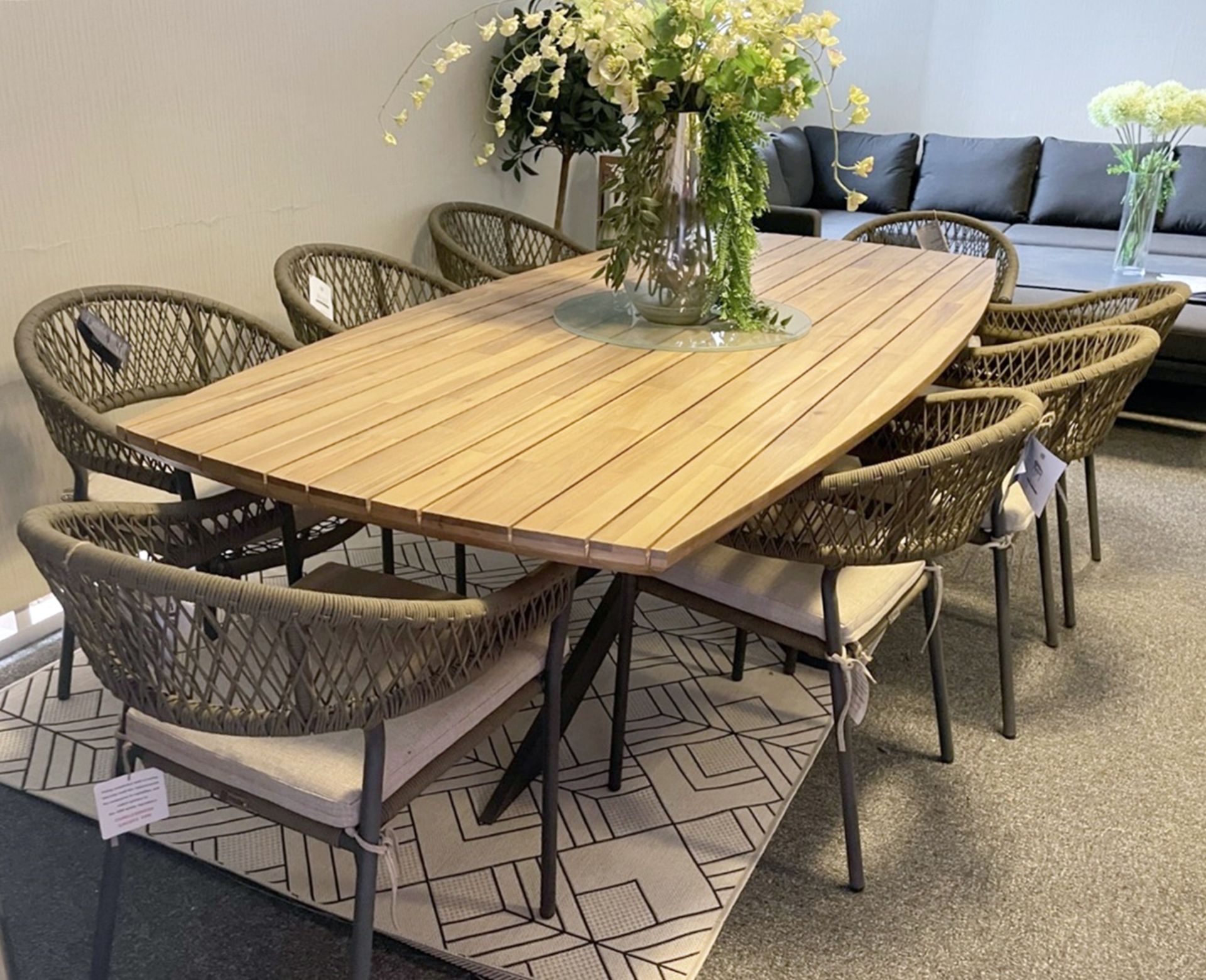 1 x MAZE 'Bali' Rope Weave 8-Seat Oval Dining Set - Original Price £2,699 - Image 16 of 21