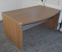1 x X-Time Executives Office Desk Featuring a Curved Edge for Office Meetings, a Canaletto Walnut