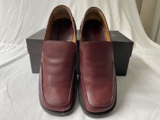 1 x Pair of STUDIO POLLINI Ladies' Italian Made Leather Slip On Loafers in Burgundy - Ref: LB606 -