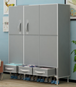 1 x Anmas Double Door Fabric Wardrobe with Drawers - Size: 112 x 45 x 170 cm - New and Boxed -