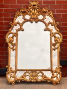 1 x French 19th Century Gilt Framed Rococo Style Ornate Wall Mirror - Ref: LB252 - CL1038 - NO VAT