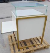 1 x Illuminated Jewellery Retail Showcase Cabinet with Lockable Glass Display, Under-Storage, and
