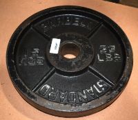 2 x Standard Barbell 15kg Weight Discs - Ref: JP951 - CL1081 - Location: Altrincham WA14