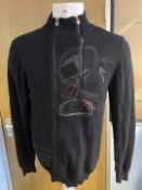 1 x DESIGUAL Medium Black Cotton Full-zip Knitted Sweater Jacket - Ref: LB511 - CL1020 - NO VAT ON