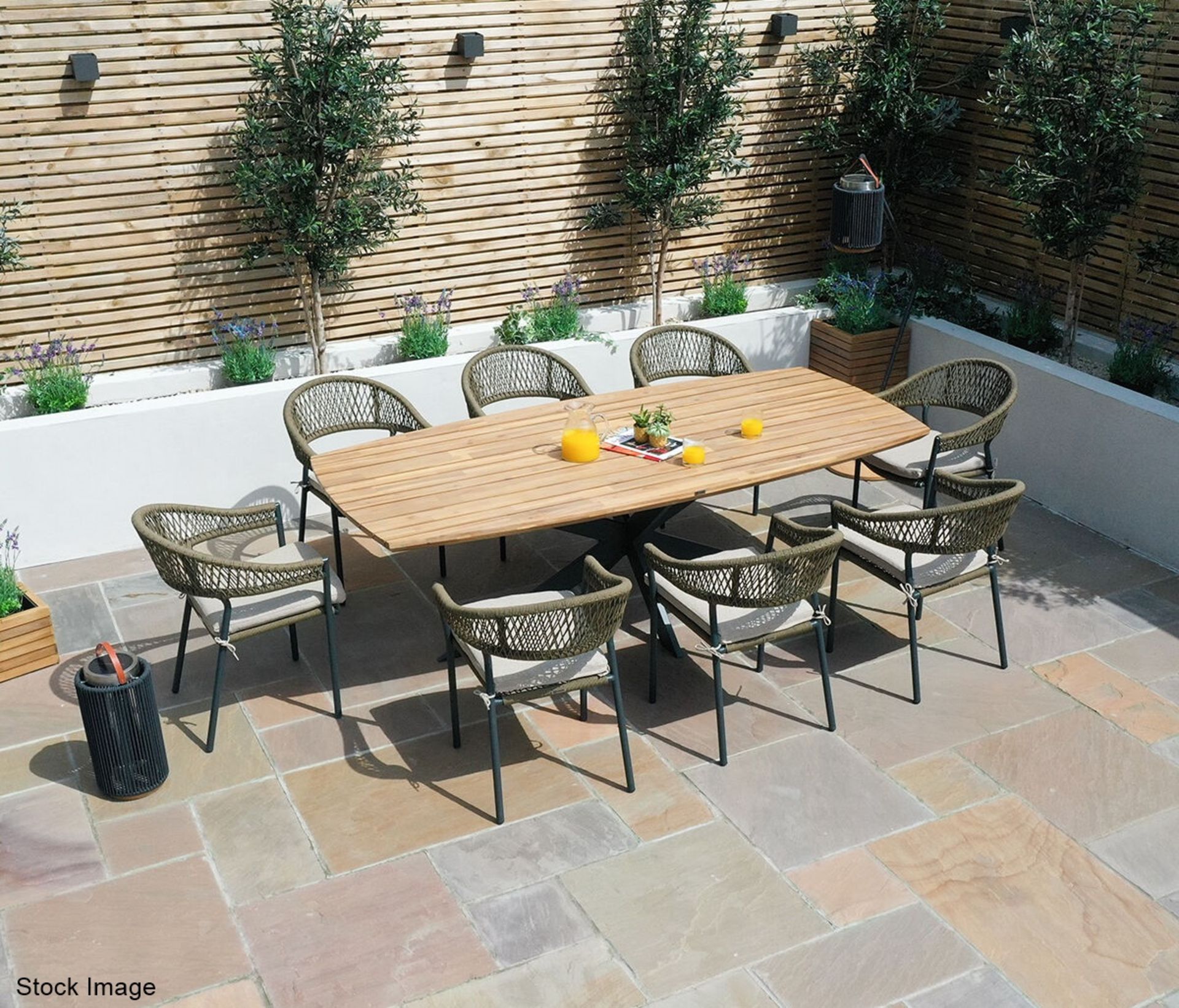 1 x MAZE 'Bali' Rope Weave 8-Seat Oval Dining Set - Original Price £2,699 - Image 15 of 21
