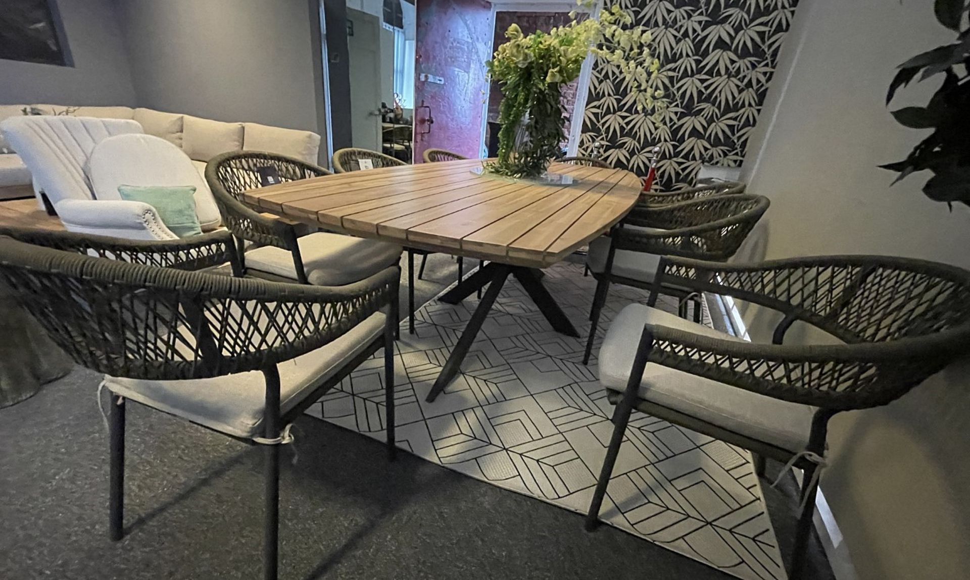 1 x MAZE 'Bali' Rope Weave 8-Seat Oval Dining Set - Original Price £2,699 - Image 9 of 21