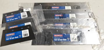 7 x Faithful Floor Scraper Bladers - 4 Hole Fixing - Two Sizes Included - New Stock - CL1076 -