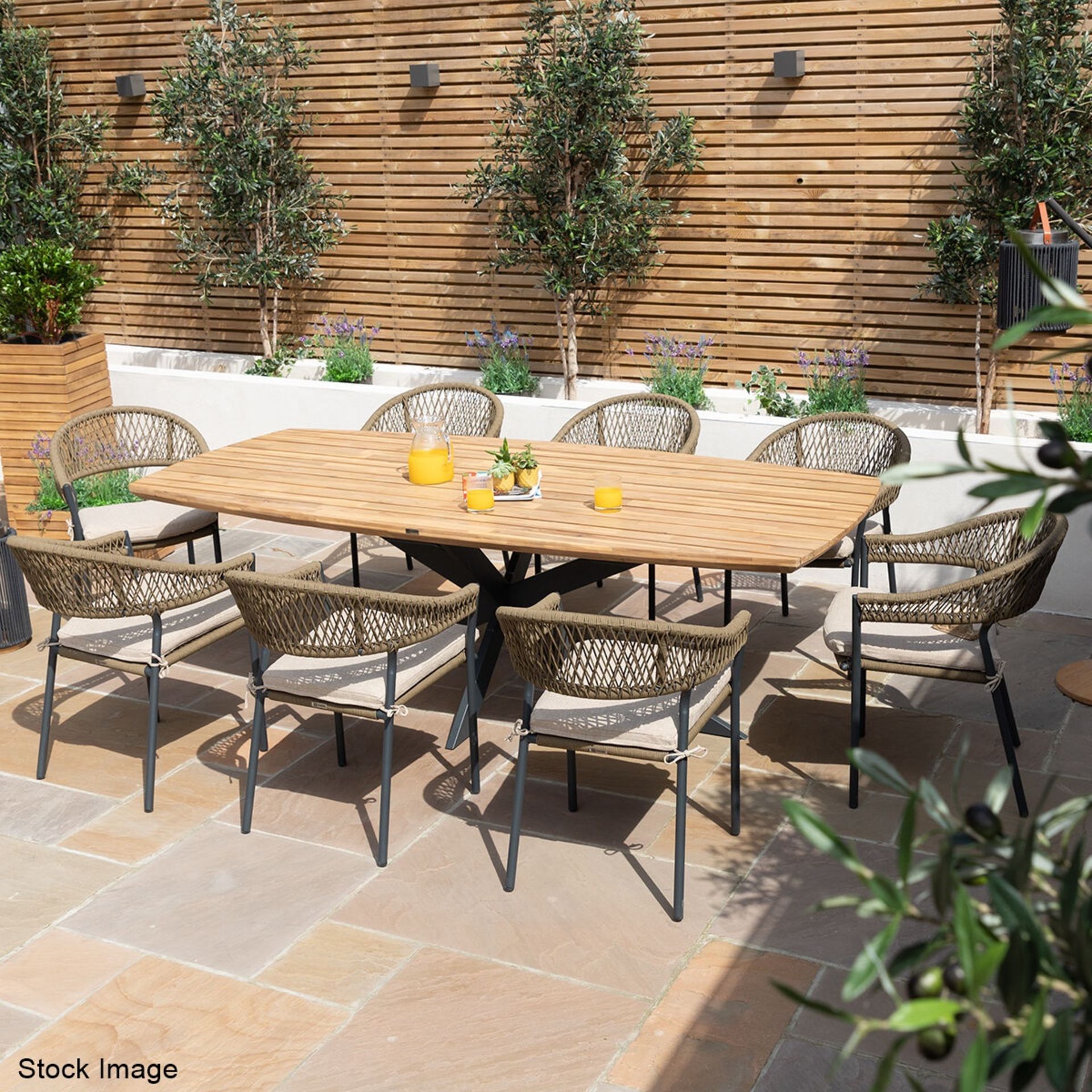 1 x MAZE 'Bali' Rope Weave 8-Seat Oval Dining Set - Original Price £2,699