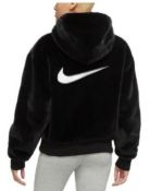 1 x Nike Essentials Womens Faux Fur Jacket in Black - Size: Large - New with Tags - RRP £199 -