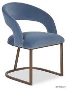 1 x Liang & Eimil 'Alfie' Luxury Velvet Upholstered Occasional Chair in Cobalt Blue - ORP £419.00