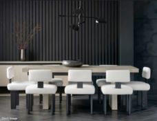 1 x KELLY HOPPEN 'Luis' Designer Extendable 8-Person Dining Table in Taupe - Original RRP £2,795