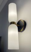 1 x LIANG & EIMIL 'Pawson Wall' Designer Up / Down Wall Light with White Glass Shades - RRP £315.00