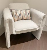 1 x Eichholtz 'Toto' Luxury Chair Upholstered in a Cream Bouclé Fabric - Original RRP £1,195 -